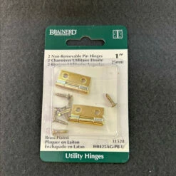 Liberty Pair Of Butt Hinges Brass Plated 1" X 1" Square H0425-AG-PB-U