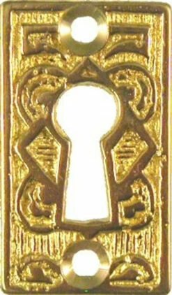 1-3/4"X 1" Victorian Eastlake Style Cast Brass Keyhole Cover