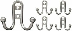 Liberty (5 Pack) Double Prong Robe Hook With Ball End Satin Nickel