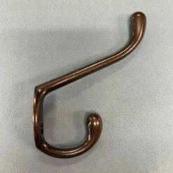 Heavy Duty Two Prong Coat Hook 4-7/8" Antique Copper
