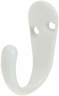 Single Prong Robe Hook White