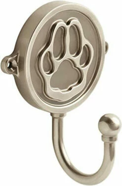 Paw Print Hook Satin Nickel