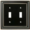 Architectural Double Switch Wallplate Oil Rubbed Bronze -Liberty Sale LQ W10085 OB UP 47045.1661878147