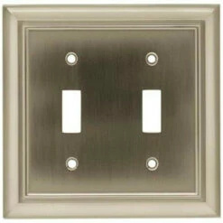 Architectural Double Switch Wallplate Satin Nickel