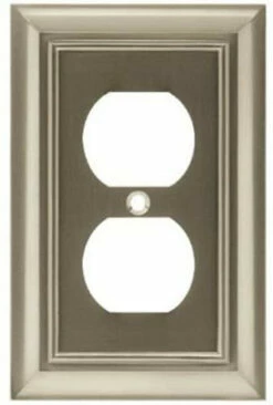 Architectural Single Duplex Wallplate Satin Nickel