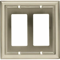 Architectural Double Decorator Wallplate Satin Nickel