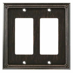 Ruston Double Decorator Wall Plate Venetain Bronze