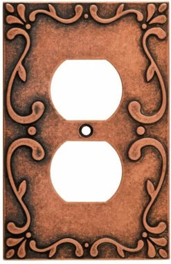 Liberty Classic Lace Single Duplex Wall Plate Sponged Copper