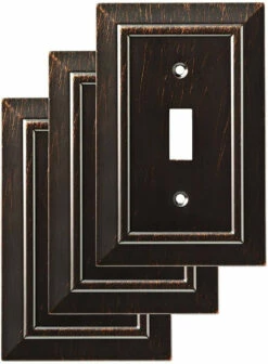 Liberty 3-pack Classic Architecture Single Switch Wall Plate Venetian Bronze