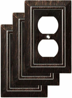 Liberty 3-pack Classic Architecture Single Duplex Wall Plate Venetian Bronze
