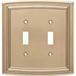 Liberty Emery Double Switch Wall Plate Champagne Bronze
