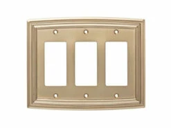 Liberty Emery Triple Decorator Wall Plate Champagne Bronze