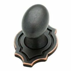 Liberty 1-1/8" Pryce Oval Knob With Backplate Bronze With Copper Highlights