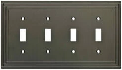 Allen + Roth - 4 Switch Wall Plate - Heirloom Silver - W22987-904