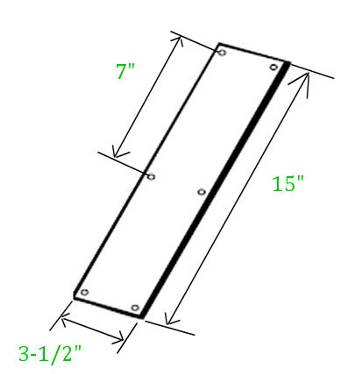 Amerock Aluminum Pull Plate 3-1/2" X 15" AM-5311 4 Amerock Aluminum Pull Plate 3-1/2" X 15" AM-5311 - Image 2