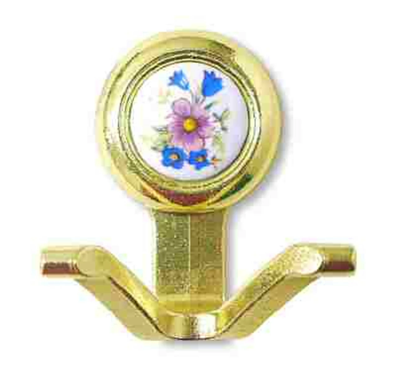 Amerock Coat Hook - Bright Brass W/ Ceramic Insert AM-BP76262-FW3 3 Amerock Coat Hook - Bright Brass W/ Ceramic Insert AM-BP76262-FW3