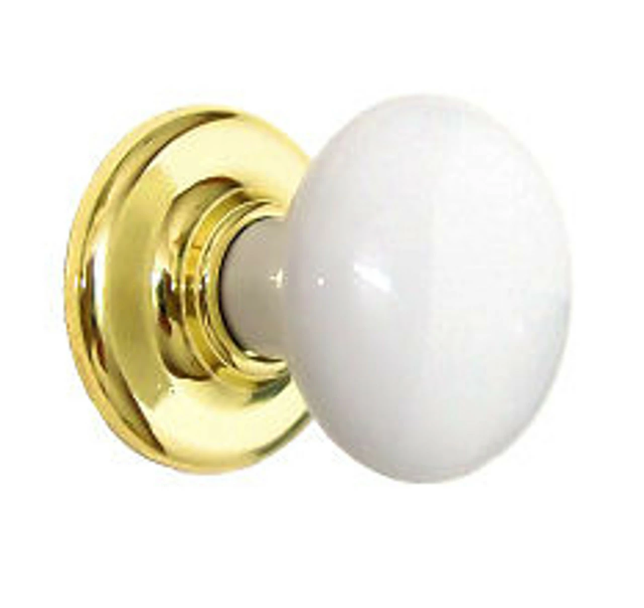 Amerock 1-3/8" Ensembles Porcelain Knob White With Bright Brass 3 Amerock 1-3/8" Ensembles Porcelain Knob White With Bright Brass