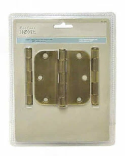 Liberty Antique Brass Door Hinges 3-1/2" (Set Of 3) 5/8" Radius Corners (473 204) L-HN0011P-AB-U1