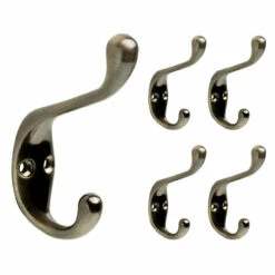 Liberty Antique Brass Coat Hooks - 3 3/4" (5 Pack)