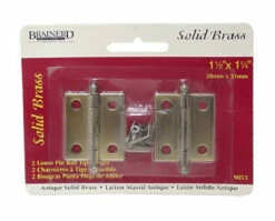 Liberty Antique Solid Brass Butt Hinge Pair Loose Pin Ball Tip 1-1/2" X 1-1/4" L-9053