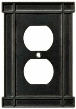 Liberty Arts & Crafts Duplex Wall Plate - Soft Iron (144078)
