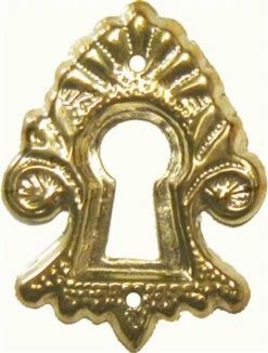 Victorian Style Stamped Brass Keyhole Cover
