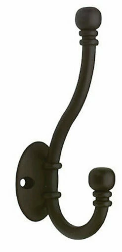 Ball End Two Prong Coat Hook 5 1/8" - Dark Oil Rubbed Bronze P2669-OB