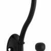 Ball End 5 1/8" Two Prong Coat Hook - Flat Black P2669BLK -Liberty Sale black two prong coat hook 1 63934.1660077451
