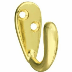 Brass Plated Single Coat Hook - 1-3/16" H21-H679BP