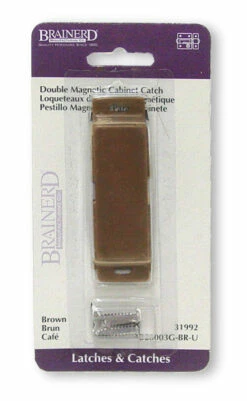 Liberty Brown Double Magnetic Catch W/ Screws & Catch - 2 3/4"