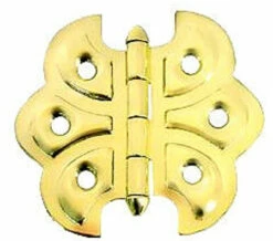 Butterfly Cabinet Hinge - Brass Plated W/ Screws 2-3/16" X 2-3/8"