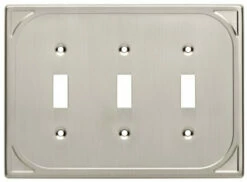 Liberty Cambray Triple Switch Wall Plate - Satin Nickel (144420)