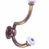 Coat Hook Ceramic Ends Two Prong Antique Brass - Back Mount H23-P2241AB -Liberty Sale coat hook ceramic ends two prong antique brass back mount h23 p2241ab 2 54347.1660076237