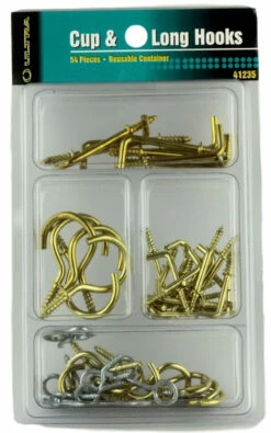 Cup Hook - Eye Screw - L Hook Assortment - 54 Pieces UL-41235