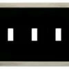 Basic Stripe Triple Switch Wall Plate - Satin Nickle And Flat Black - 135762 -Liberty Sale decrotive triple switchplate 5 24383.1661958139