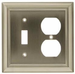 Brainerd - Architectural Single Toggle Switch/Duplex Wall Plate - Satin Nickle - 64171