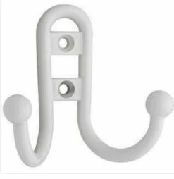 Double Clothes Hook - White B46115P-W