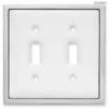Liberty Double Switch Wall Plate - Ceramic W/ Chrome Trim LQ-68977