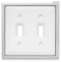 Liberty Double Switch Wall Plate - Ceramic W/ Chrome Trim LQ-68977