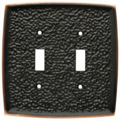 Liberty Double Switch Wall Plate - Hammered Bronze W/ Highlights (144032)