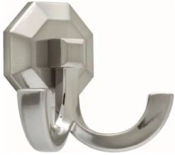 Liberty Faceted Double Wall Hook In Satin Nickel - 3 5/8"