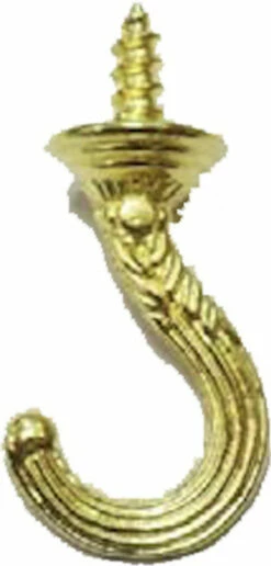 Fancy Cup Or Key Hook 1-3/4" Brass Plated