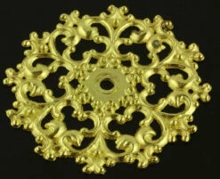 Filigree Back Plate - Bright Brass - 2 3/4" Diameter