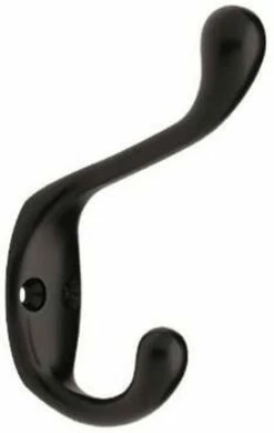 Liberty 3" Heavy Duty Flat Black Coat And Hat Hook