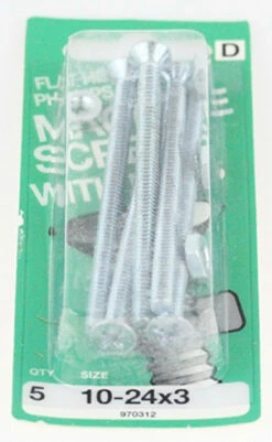 Hillman Flat Head Machine Screw - 10-24 X 3" - 5 Pack H-970312