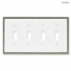 Liberty Four Switch Wall Plate - White Ceramic W/ Chrome LQ-69647 -Liberty Sale four switch wall plate white ceramic w chrome lq 69647 2 55897.1661957236