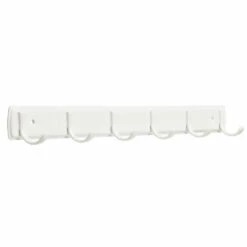 Franklin Brass 19.29-in White Steel Rail With 6 Hooks LCSSMR6-W-L1