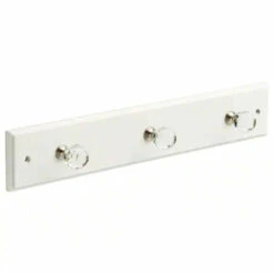 Liberty 18" White And Glass 3-Knob Hook Rack