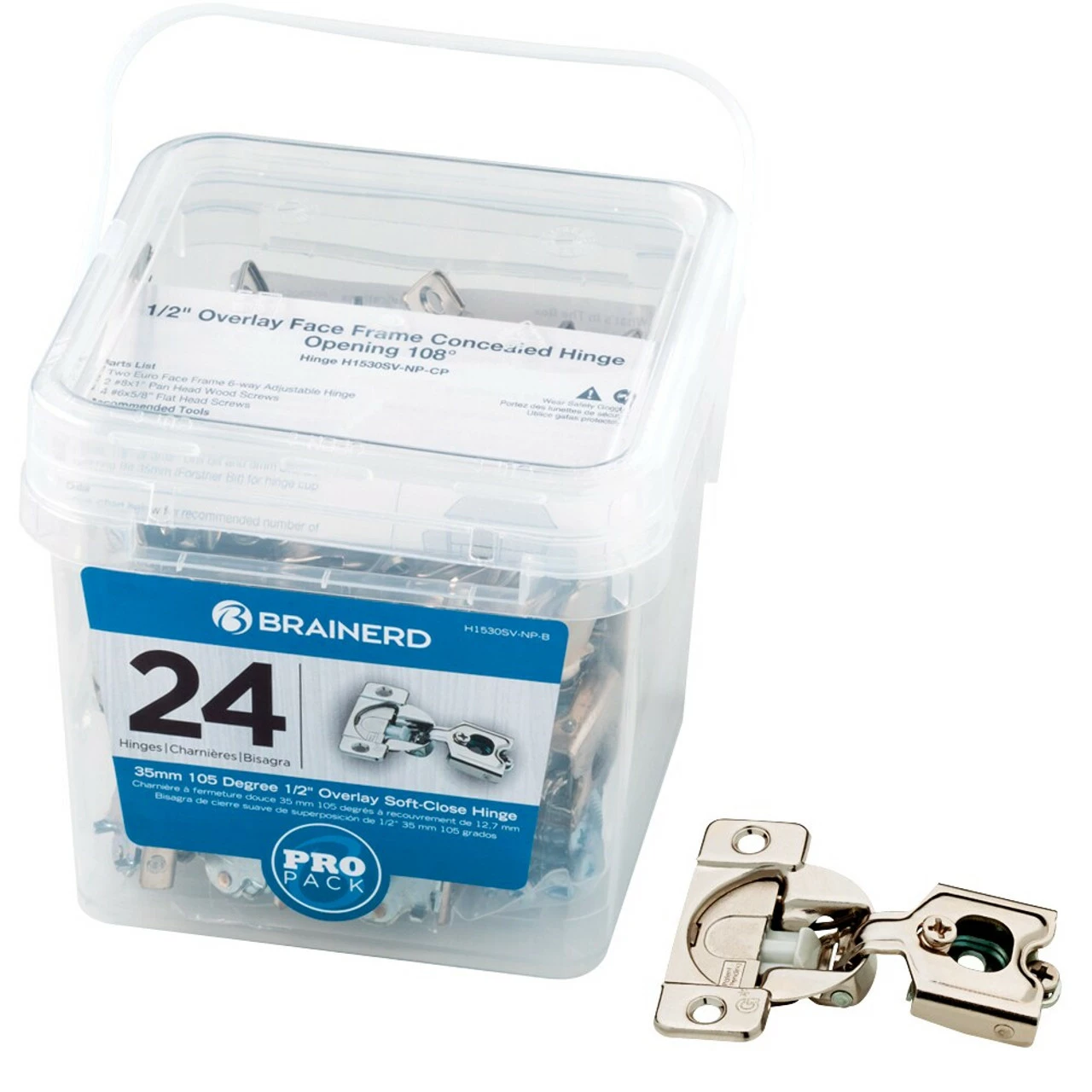 Tub Of 24 Soft Close 1/2" Overlay Adjustable Soft Close Compact Hinge Grass 04431 3 Tub Of 24 Soft Close 1/2" Overlay Adjustable Soft Close Compact Hinge Grass 04431