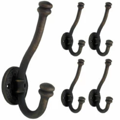 Large 6.7" Hammered Oil Rubbed Bronze Hooks - NON-MATCHING-5-PAK FBHAMH5-OB2-C